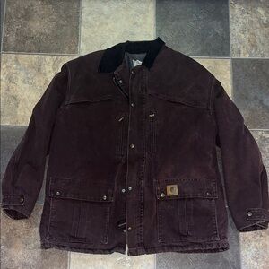 Carhartt Men's Dark Brown Canvas Utility Jacket